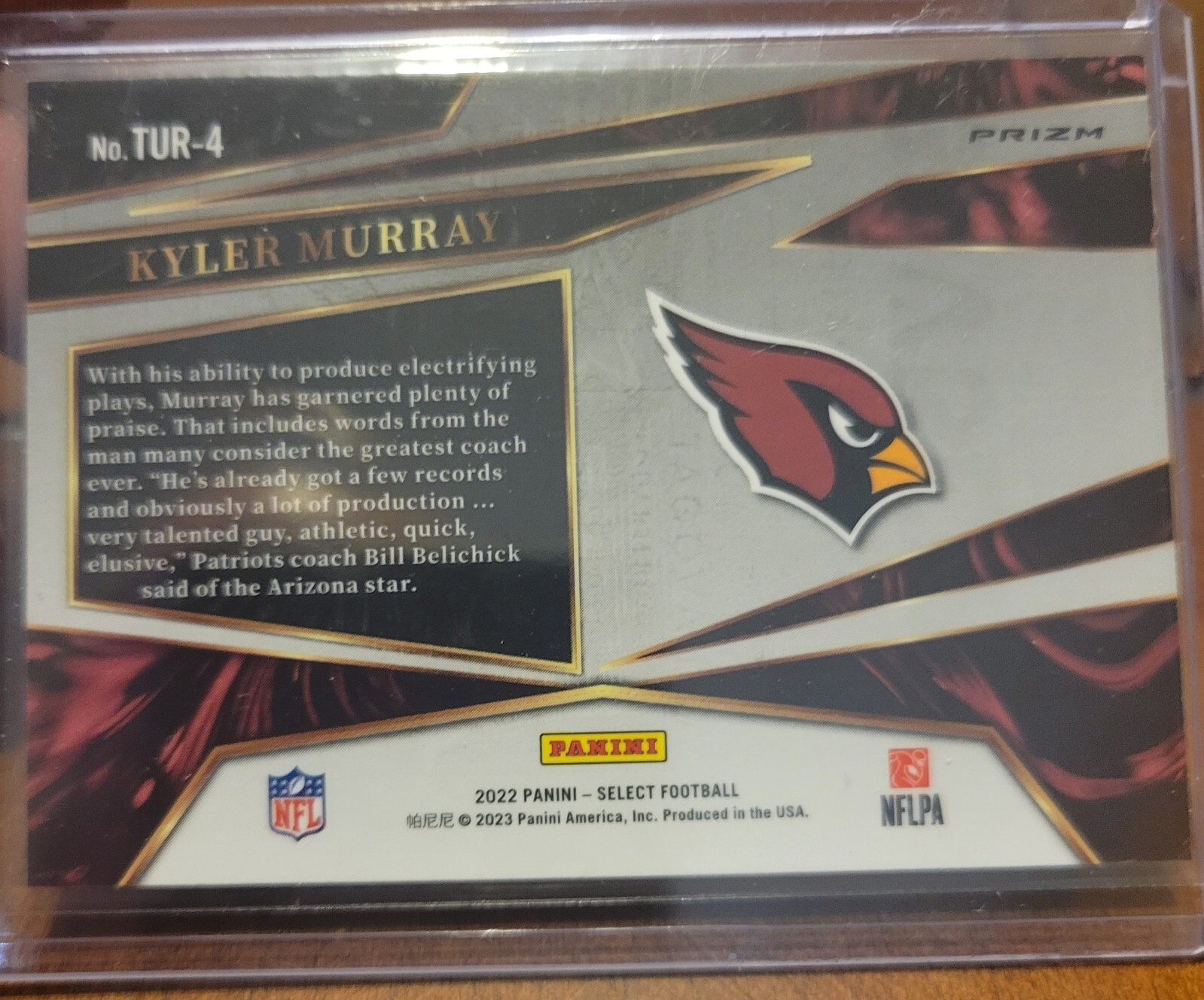 2022 select football Kyler Murray Turbo Charged Zebra Print