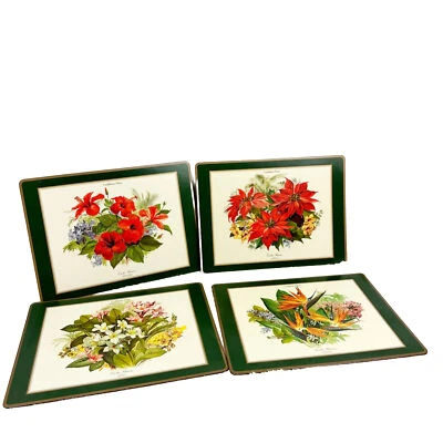 Pimpernel Cork Back 4 Placemats Caribbean Flora Exotic Flowers In Box Occasions  - Image 1 of 4