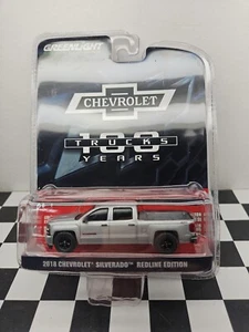 Camión Chevrolet Silverado 2018 GreenLight edición Redline nuevo en paquete 1/64 100 años 4x4 - Imagen 1 de 4
