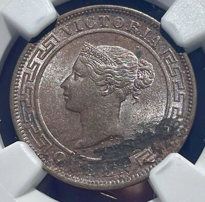 1892 Ceylon 1 Cent With Lamination Error on obverse. NGC MS63BN - Image 1 of 4