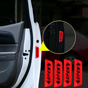 4pcs Car Door Open Warning Sticker Reflective Open Sticker Decal Safety Sticker - Picture 1 of 12