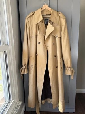 Vintage Christian Dior Monsieur Trench Coat 46XL Tan Double Breasted Wool Liner - Image 1 of 4