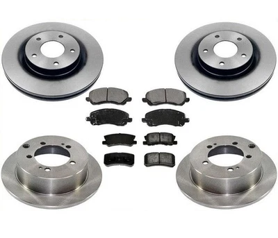 Rotores de disco delanteros traseros y pastillas de freno para Mitsubishi Outlander 09-12 7 pasajeros Foto 1 de 4
