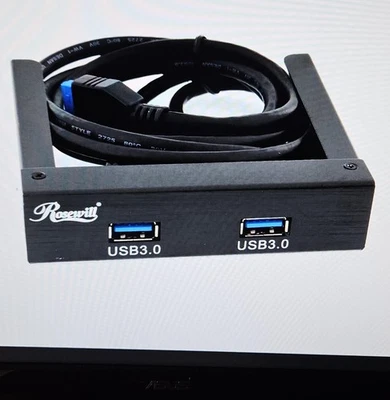 Rosewill RCH-200 USB 3.0 2 Port Hub  Full Aluminum 3.5" Bay  Black New In Box - Image 1 of 3