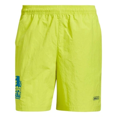 Adidas Originals HOMBRE Emb Tejido Shorts Amarillo Retro Verano Holiday Nuevo Og - Imagen 1 de 4