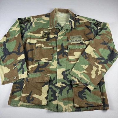Vintage US Army Jacket Mens Large Camouflage BDU Airborne Ranger Infantry 90s - Image 1 of 4