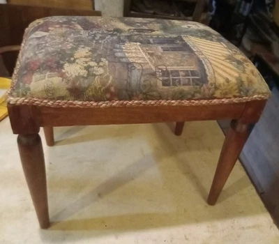 Banco de tocador Mid Century de caoba (VB138) Foto 1 de 4