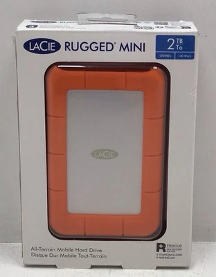 LaCie Rugged Mini 2 TB Portable Hard Drive In Orange And Silver - Sealed - Image 1 of 4