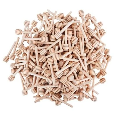 Paquete de 400 mini palos de miel, cucharón de miel de madera para tarro de miel como boda 400 un. Foto 1 de 4