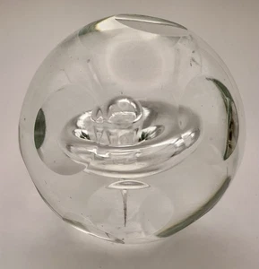 Vintage Hand blown Controlled Bubble Clear Paperweight Faceted 2.5” VGC - Picture 1 of 8