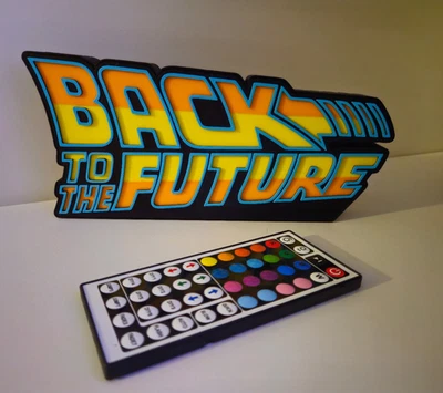BACK TO THE FUTURE Zurück in die Zukunft Leuchtkasten Schild | 3D gedrucktes LED-Display mit Fernbedienung