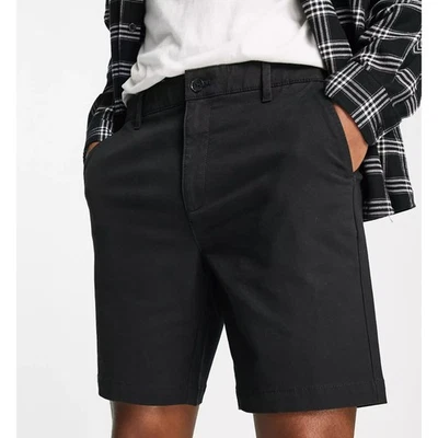 Pantalones Cortos Chinos Topman Para Hombre Negros Bolsillos Calce Ajustado 30 Nuevos con Etiquetas Foto 1 de 4
