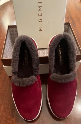 M. Gemi EU9 (US 8.5)  Italian The Cerchio -Shearling lined  Slip-on Suede Loafer - Image 1 of 4