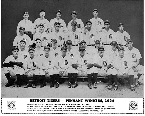 Foto Cochrane Greenberg Lesser 1934 Detroit Tigers Al Champs Team 8x10 Foto 1 de 1