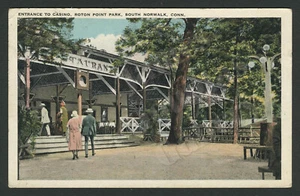 South Norwalk Rowayton CT: c.1910s Postcard ENTRANCE TO CASINO, ROTON POINT PARK - Picture 1 of 2
