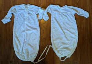 Sacchi a pelo vintage Baby Dior 2 pezzi Layette NB a 13 libbre bianco argento nastro - Foto 1 di 12