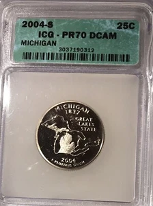 2004 S 25C Michigan State Quarter PR70DCAM ICG - Picture 1 of 2