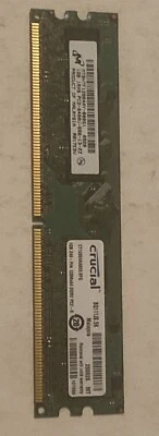 1GB DDR2 PC2-6400 800MHz DIMM (Crucial CT2CP12864AA800 Equivalent) Memory RAM - Image 1 of 2