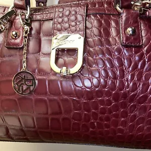 $499 DKNY Red Crocodile Satchel Handbags Shoulder Bag Tote Purse Bags 35x24x15cm - Picture 1 of 10