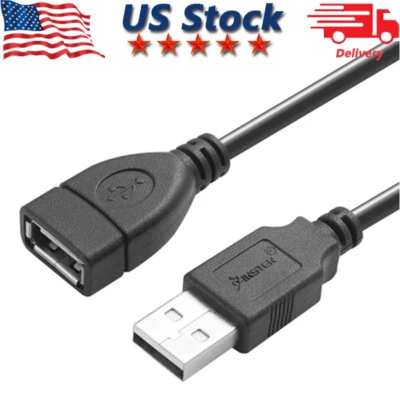 High-Speed USB to USB Extension Cable USB 2.0 Adapter Extender Cord Male/Female - Image 1 of 4