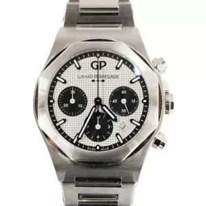 Girard-Perregaux Laureato Chronograph 42MM 81020 Silver Dial Men's Watch Auth - Picture 1 of 10