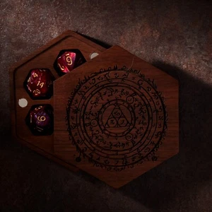 Magic Spell Circle Ring | Dice Box DnD | BLACK WALNUT WOOD | Dice Vault | Dice - Picture 1 of 5