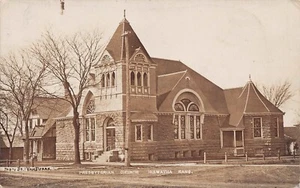 1908 Hiawatha Kansas KS Presbyterian Church Real Photo RPPC Postcard - Picture 1 of 2
