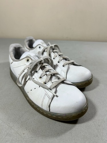 Sneakers Adidas Stan Smith bambini in pelle bianca con lacci per bambini grandi taglia 4 5