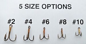 50 2X Strong Eagle Claw Treble Hooks choose size curved point Lazer sharp