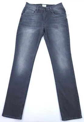 Pantalones de mezclilla rectos ajustados negros 32 x 34 Hudson para hombre DLJROW6275 grises nuevos con etiquetas Foto 1 de 4
