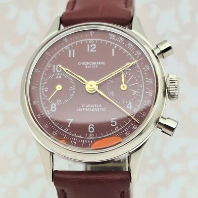 Chronographe Suisse Jumbo Cal. Landeron 51 Manual Winding Perf.funzionante. - Image 1 of 4