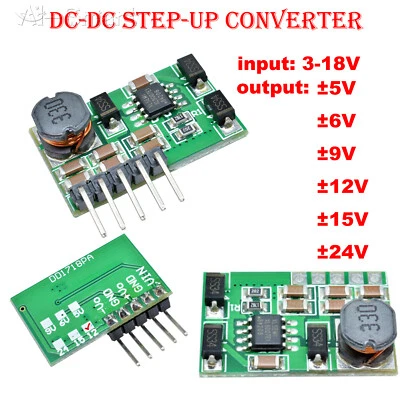 DC-DC 3-18V to ±5/6V/9V/12V/24V Step-up Boost Converter ADC DAC LCD Power Supply - Image 1 of 4
