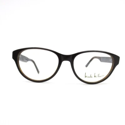 Monturas de gafas Nicole Miller FIFTH C02 marrón redondo ojo de gato borde completo 53-16-140 Foto 1 de 4