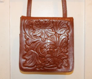 PATRICIA NASH Granada Florence Floral Tooled Leather Crossbody EUC - Picture 1 of 13