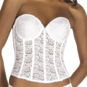 Dominique Lace Low Back Plunge Strapless Bustier Style 7749 - Picture 1 of 5