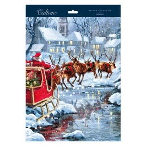 Slitta di Babbo Natale Babbo Natale Slitta Caltime Calendario dell'Avvento 315 x 450 mm - Foto 1 di 1