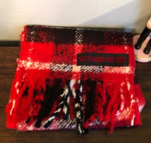 Victoria's Secret Karo Schal Scarlet rot schwarz super weich NEU - Bild 1 von 7