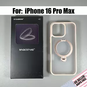 Funda CASEKOO para iPhone 16 Pro Max - Transparente con Marco Beige | Soporte Magnético 360 - Imagen 1 de 18