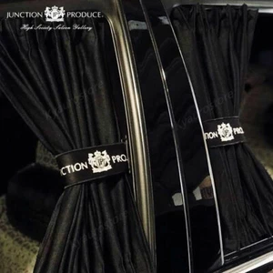 2Pcs Junction Produce JDM Black Car Window Curtains Shade Valance M Size 60*44cm - Picture 1 of 12