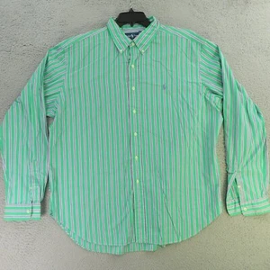 Ralph Lauren Shirt Mens 2XL Green Purple Long Sleeve Button Up Pony Classic - Picture 1 of 8