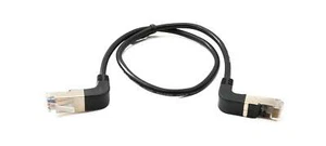 SYSTEM-S Lan Cable 50 CM 8P8C RJ45 Plug To Plug Angle Adapter IN Black - Bild 1 von 4