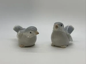 2 Estatuillas de Pájaro Gris Azul Porcelana OTAGIRI De Colección Pájaros Cantores Japón 3.5" de Largo - Imagen 1 de 13