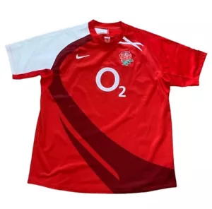 Camiseta deportiva de visitante England Rugby Union 2007 roja blanca Nike O2 para hombre talla XL - Imagen 1 de 6