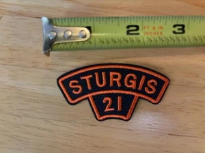 STURGIS Harley Motorcycle Rally ROCKER Patch 2021 Orange Black 2-Digit Year - Picture 1 of 1