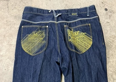 Calça jeans masculina Enyce 42x34 jeans folgada perna larga bordada anos 2000 Y2k hip hop - Imagem 1 de 4