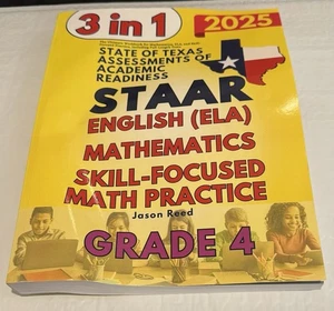STAAR Test Prep Grade 4: The Ultimate Workbook for Mathematics, English ELA 2025 - Picture 1 of 2