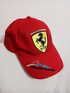 Ferrari Fernando Alonso Red F1 Flat Visor Cap Embroidered Horse Logo New - Picture 1 of 7