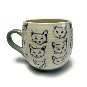 Taza Anthropologie Caras de Gato de Leah Reena Goren Mango Verde - Imagen 1 de 8