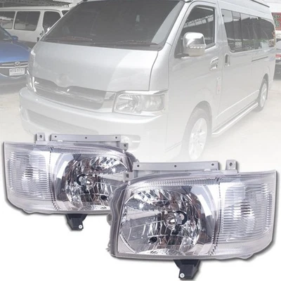 Pair Front Lamp Head Light Assembly Fit For Toyota Hiace Commuter H200 2004-2010 - Image 1 of 4
