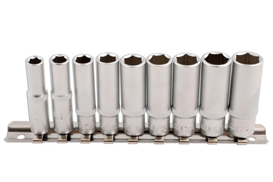 Laser Tools AF Deep Socket Set 1/4"D 9pc From 1/4" to 1/2" Single Hex 5692 - Image 1 of 1